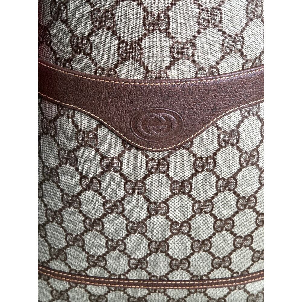 Vintage Gucci Sherry Line GG Brown/Beige PVC and Leather Tote/Shoulder Bag - Picture 8 of 16